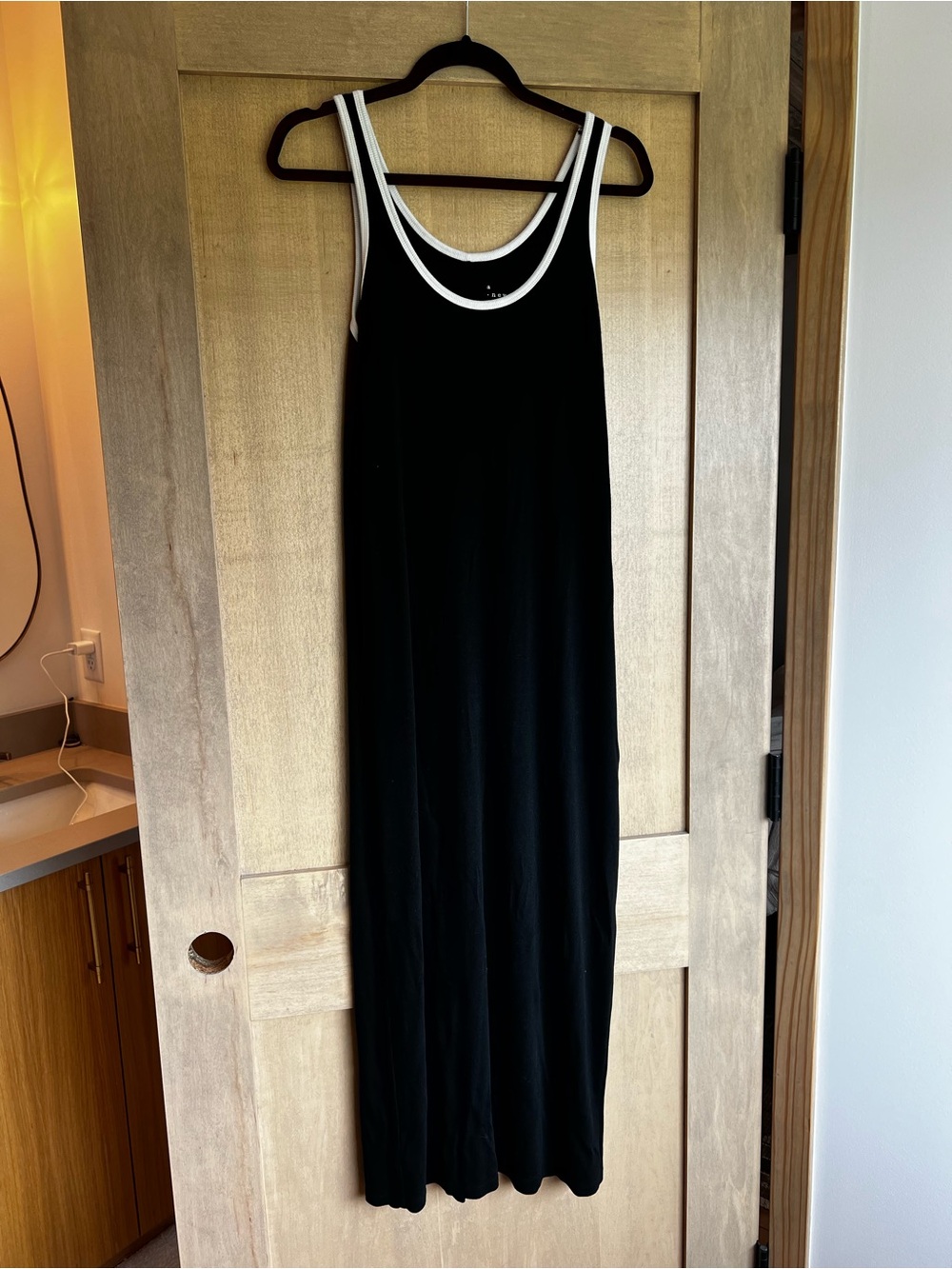 a new day Black Maxi Tank Dress with White Trim